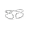 Thumbnail Image 0 of Adjustable Cubic Zirconia and Chain Link Open Shank Orbit Comfort-Fit Toe Ring in Sterling Silver