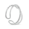 Thumbnail Image 1 of Adjustable Cubic Zirconia and Chain Link Open Shank Orbit Comfort-Fit Toe Ring in Sterling Silver