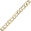 Thumbnail Image 1 of Made in Italy 120 Gauge Diamond-Cut Rounded Curb Chain Two-Tone Bracelet in 10K Semi-Solid Gold - 8.5&quot;