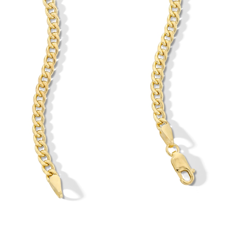 Main Image 2 of Made in Italy Child's 080 Gauge Cuban Curb Chain Necklace in 10K Semi-Solid Gold - 15&quot;