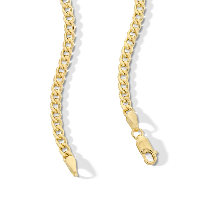 Main Image 3 of Made in Italy Child's 080 Gauge Cuban Curb Chain Necklace in 10K Semi-Solid Gold - 15&quot;