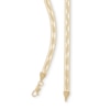 Thumbnail Image 1 of Made in Italy 040 Gauge Multi-Finish Herringbone Chain Necklace in 10K Solid Gold - 18"