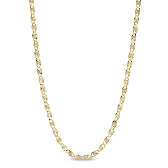 Made in Italy 040 Gauge Diamond-Cut Solid Mariner Chain Necklace in 10K Gold - 18"