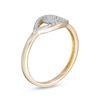 Thumbnail Image 3 of 1/20 CT. T.W. Composite Diamond Frame Evil Eye Ring in 10K Two-Tone Gold