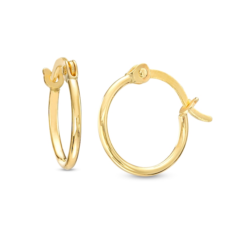 Main Image 1 of Child's 10mm Hoop Earrings in 10K Tube Hollow Gold