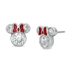 Thumbnail Image 1 of Child's Cubic Zirconia ©Disney Minnie Mouse with Red Enamel Bow Stud Earrings in Sterling Silver