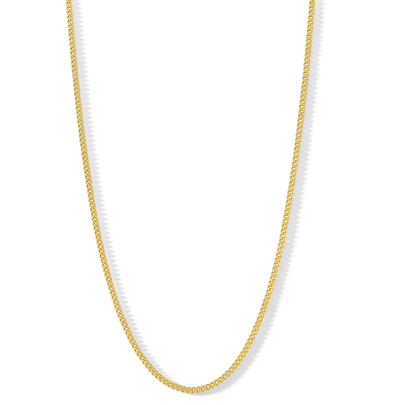 Main Image 1 of 10K Hollow Gold Diamond-Cut Curb Chain - 22&quot;