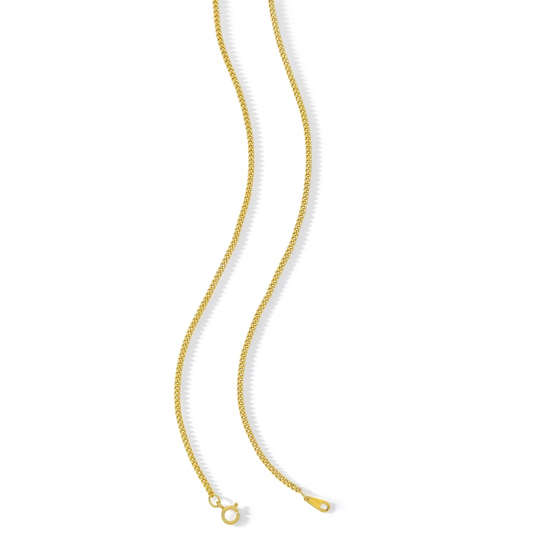 Main Image 3 of 10K Hollow Gold Diamond-Cut Curb Chain - 22&quot;