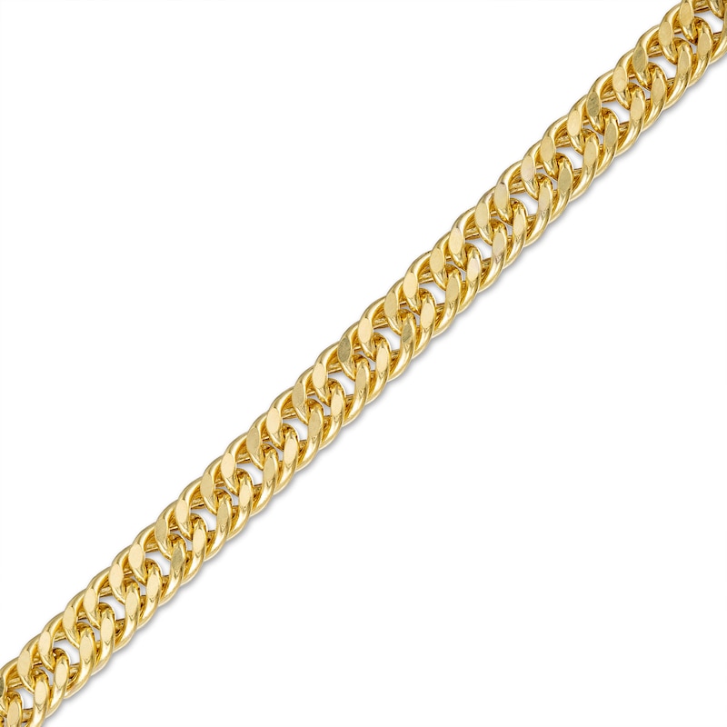 080 Gauge Diamond-Cut Hollow Double Curb Chain Necklace in 10K Gold - 16"