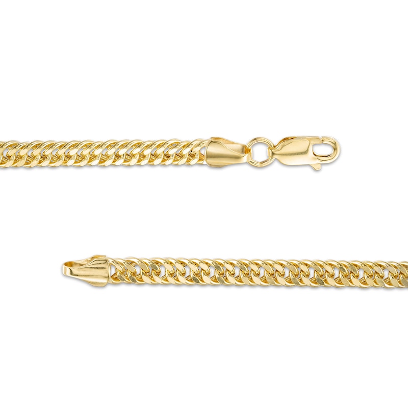 080 Gauge Diamond-Cut Hollow Double Curb Chain Necklace in 10K Gold - 16"