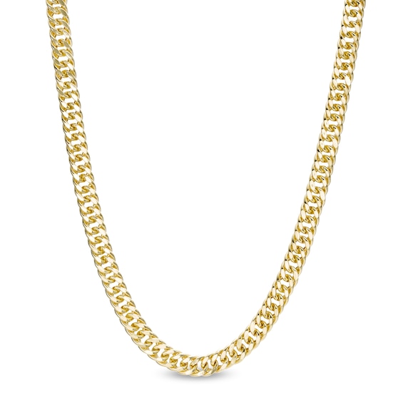 100 Gauge Diamond-Cut Hollow Double Curb Chain Necklace in 10K Gold - 18"