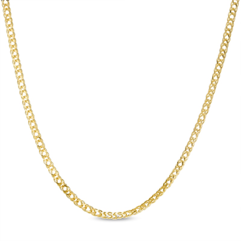 Main Image 1 of 10K Hollow Gold Diamond-Cut Rambo Curb Chain - 18&quot;