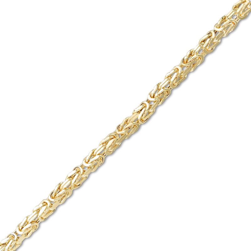 050 Gauge Diamond-Cut Hollow Byzantine Chain Necklace in 10K Gold - 18"