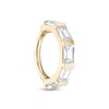 Thumbnail Image 1 of 018 Gauge Baguette Cubic Zirconia 8mm Five Stone Cartilage Hoop in 10K Gold - 5/16&quot;