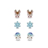 Thumbnail Image 0 of Child's Crystal with Multi-Color Enamel Reindeer, Snowflake and Snowman Stud Earrings Set in Sterling Silver