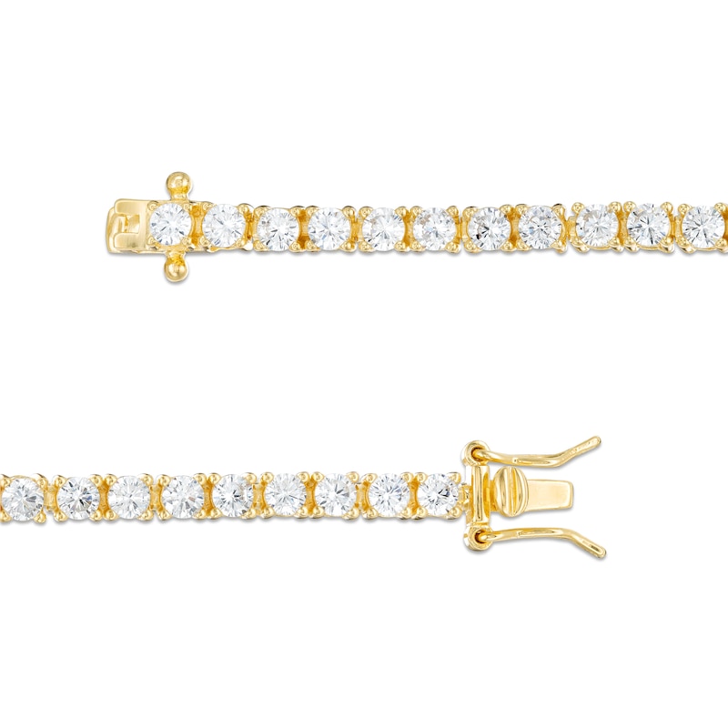 3mm Cubic Zirconia Tennis Bracelet in 18K Gold Over Silver - 7.25"