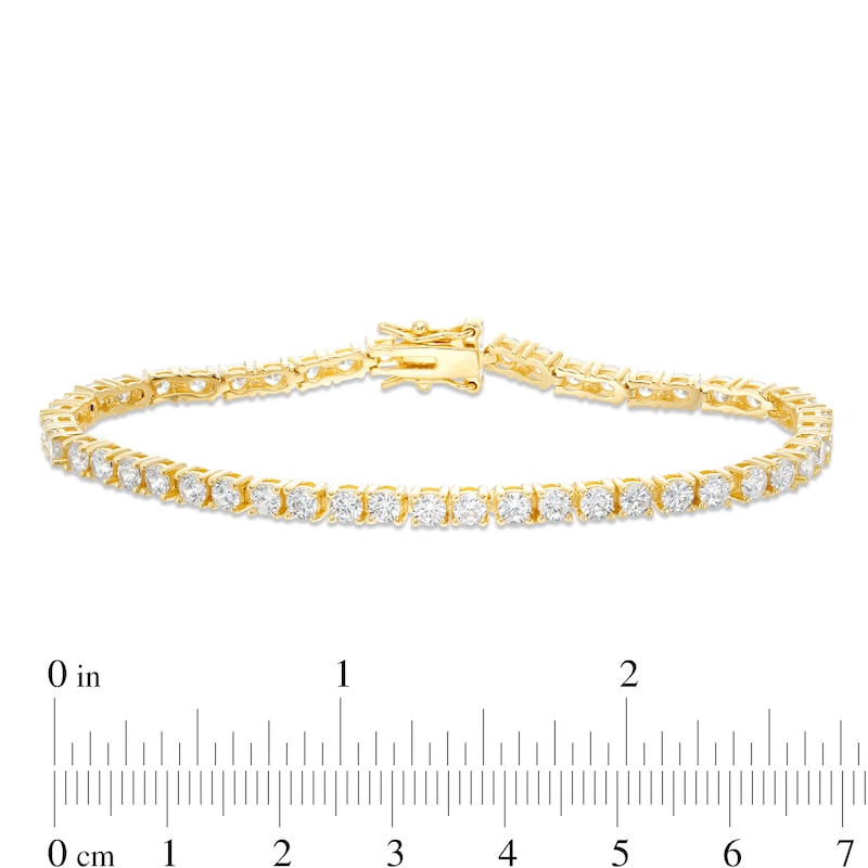 3mm Cubic Zirconia Tennis Bracelet in 18K Gold Over Silver - 7.25"