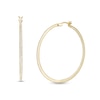 Thumbnail Image 1 of Cubic Zirconia 43mm Inside-Out Hoop Earrings in 18K Gold Over Silver