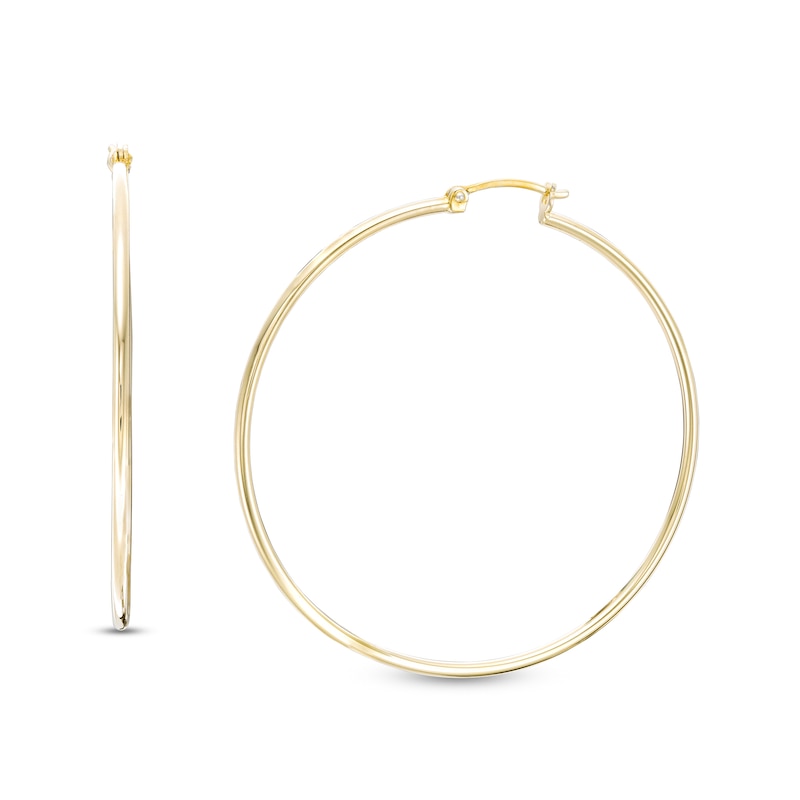 Main Image 1 of 18K Gold Plated Tube Hoop Earrings