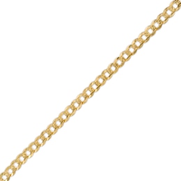 100 Gauge Diamond-Cut Pavé Curb Chain Bracelet in 10K Solid Gold - 7.5&quot;