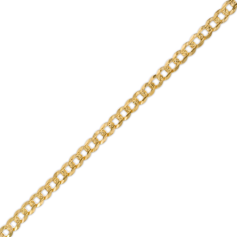 Main Image 1 of 100 Gauge Diamond-Cut Pavé Curb Chain Bracelet in 10K Solid Gold - 7.5&quot;