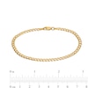 Thumbnail Image 3 of 100 Gauge Diamond-Cut Pavé Curb Chain Bracelet in 10K Solid Gold - 7.5&quot;