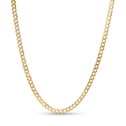 10K Solid Gold Diamond-Cut Pavé Curb Chain - 20&quot;