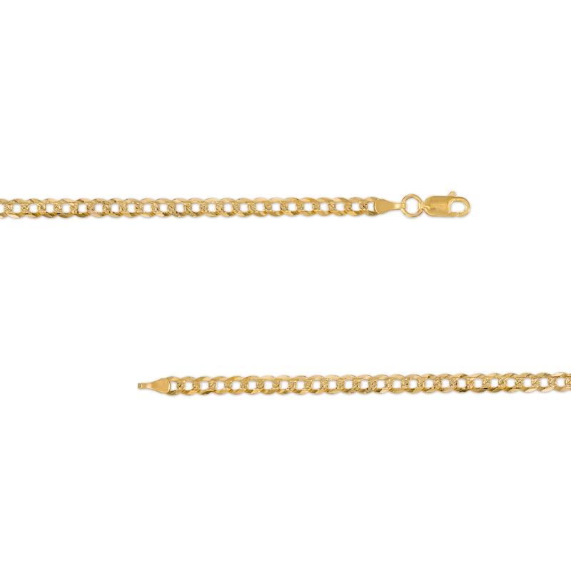 Main Image 2 of 10K Solid Gold Diamond-Cut Pavé Curb Chain - 20&quot;