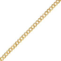 120 Gauge Diamond-Cut Pavé Curb Chain Bracelet in 10K Solid Gold - 8.5&quot;