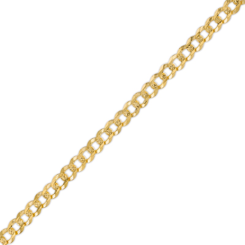 120 Gauge Diamond-Cut Pavé Curb Chain Bracelet in 10K Solid Gold - 8.5"