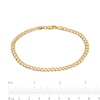 Thumbnail Image 2 of 120 Gauge Diamond-Cut Pavé Curb Chain Bracelet in 10K Solid Gold - 8.5"