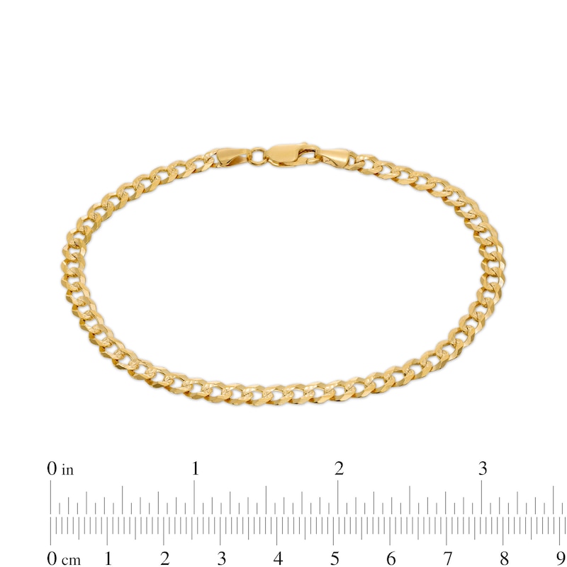 120 Gauge Diamond-Cut Pavé Curb Chain Bracelet in 10K Solid Gold - 8.5"