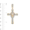 Thumbnail Image 3 of 1/2 CT. T.W. Diamond and Lab-Created Ruby Crowned Lion Cross Necklace Charm in 10K Gold