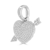 Thumbnail Image 3 of 1/6 CT. T.W. Diamond Heart Arrow Necklace Charm in Sterling Silver