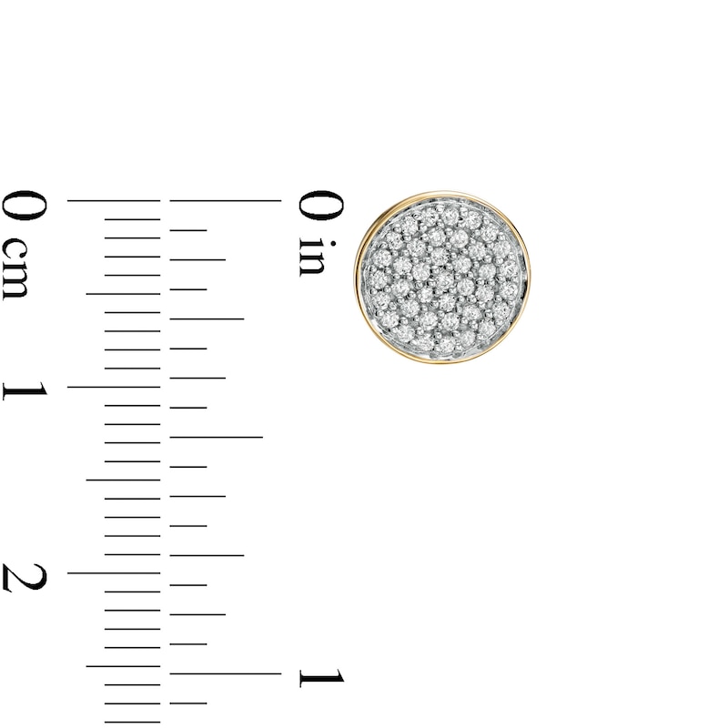 Main Image 2 of 1/4 CT. T.W. Composite Diamond Disc Stud Earrings in 10K Gold