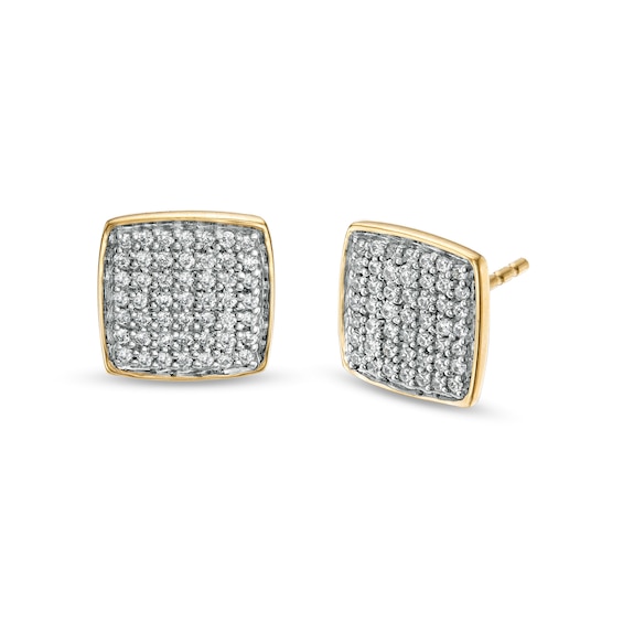 1/4 CT. T.W. Cushion Composite Diamond Stud Earrings in 10K Gold