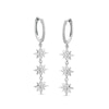 Thumbnail Image 0 of 1/6 CT. T.W. Diamond Starburst Dangle Triple Drop Earrings in Sterling Silver