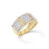 Thumbnail Image 3 of 1 CT. T.W. Baguette and Round Diamond Multi-Row Divided Stepped Edge Band in 10K Gold