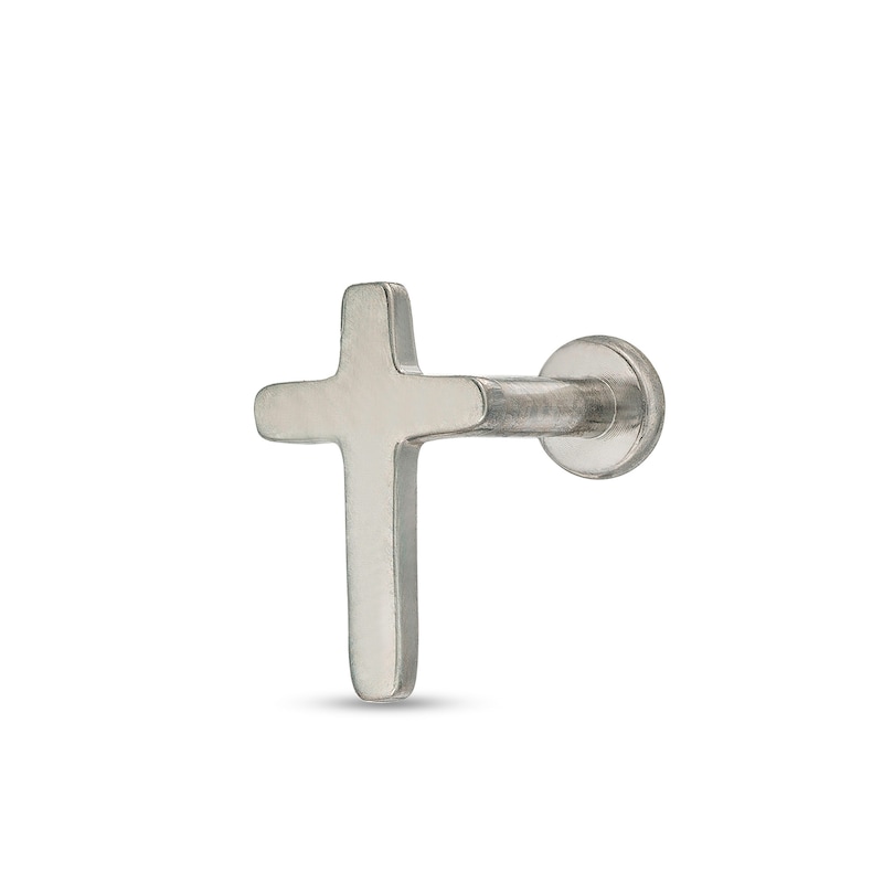 Titanium Cross Stud - 16G 5/16