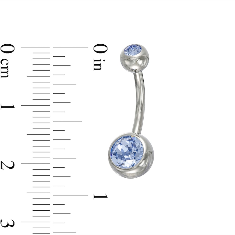 Titanium Crystal Belly Button Ring