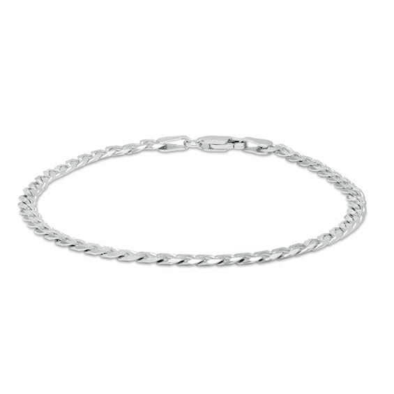 Made in Italy 100 Gauge Diamond-Cut Solid Curb Chain Bracelet in Sterling Silver - 7.5"