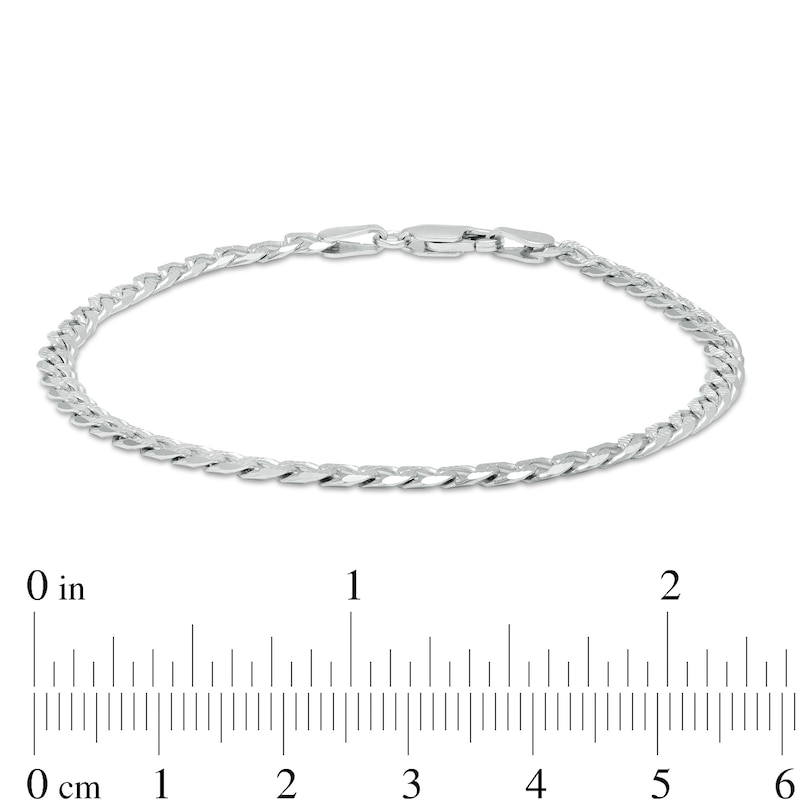 Main Image 3 of Made in Italy 100 Gauge Diamond-Cut Solid Curb Chain Bracelet in Sterling Silver - 7.5&quot;