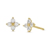 Thumbnail Image 1 of Cubic Zirconia Four-Petal Flower Stud Earrings in 10K Gold