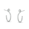 Thumbnail Image 1 of 3mm Cubic Zirconia Solid J-Hoop Earrings in Hollow Sterling Silver