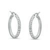 Thumbnail Image 0 of Made in Italy 20mm Diamond-Cut Hollow Tube Hoop Earrings in Hollow Sterling Silver