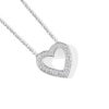 Thumbnail Image 2 of Sterling Silver 1/20 CT. T.W. Diamond Heart Outline Pendant - 17.5&quot;