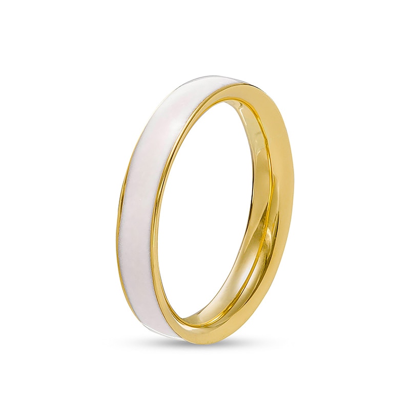 Main Image 3 of 3mm White Enamel Eternity Band in 10K Gold - Size 7