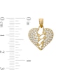 Thumbnail Image 1 of Cubic Zirconia Mended Broken Heart Necklace Charm in 10K Solid Gold