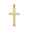 Thumbnail Image 0 of Multi-Finish Nugget Cross Necklace Charm in 10K Solid Gold
