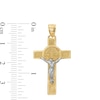 Thumbnail Image 1 of Textured Saint Benedict Crucifix Two-Tone Necklace Charm in 10K Gold